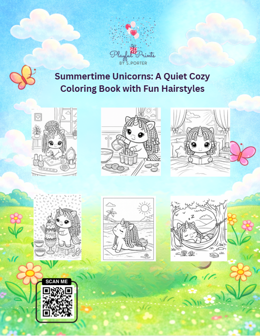 Summertime Unicorns Summer Coloring Book - Vol 2