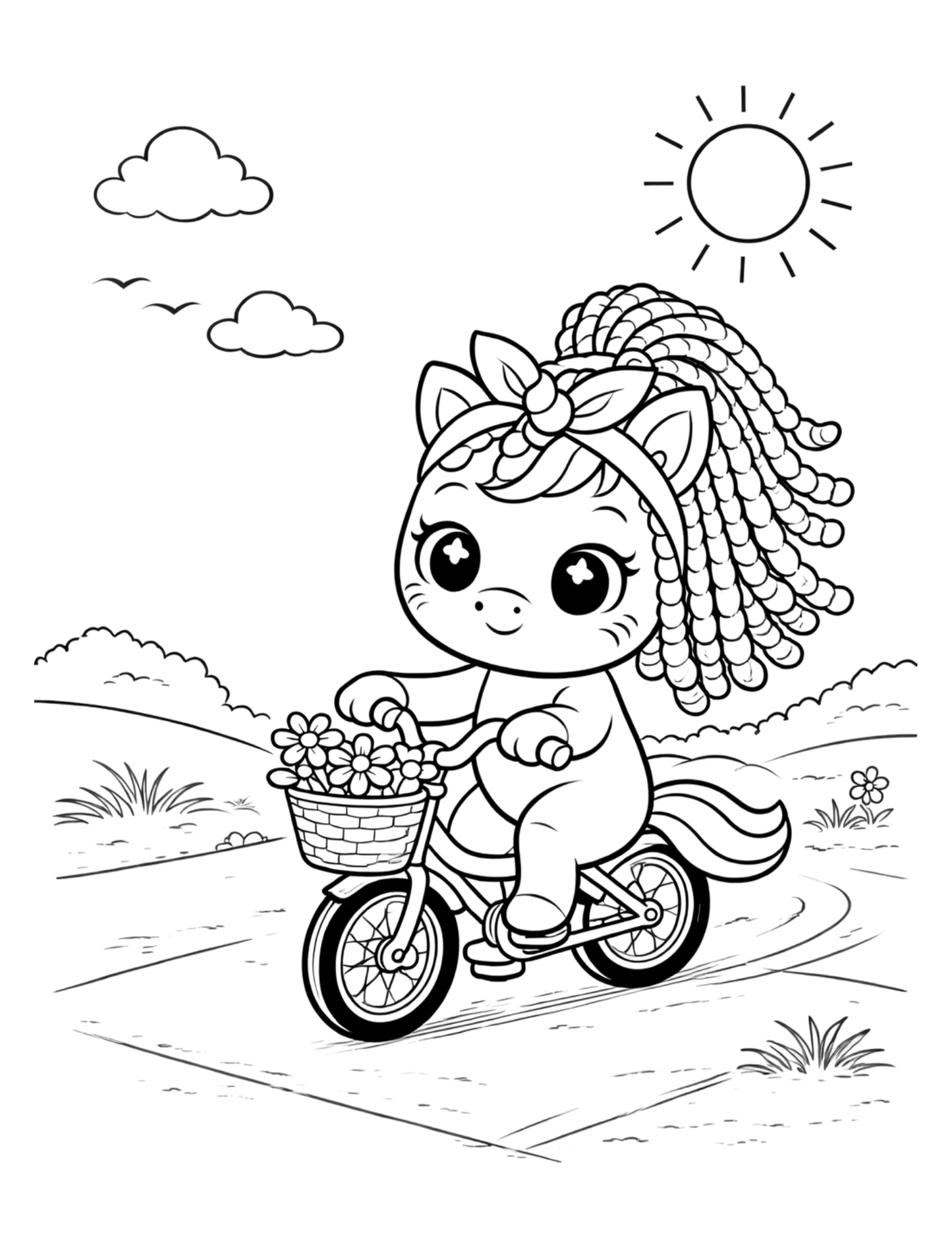 Summer Unicorn Coloring Pages Printable (45 Pages, Ages 4–6, Instant Download)
