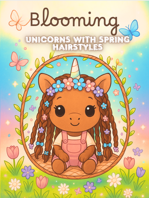 Spring Unicorn Coloring Pages Printable Bundle (30 Pages, Ages 4–6)