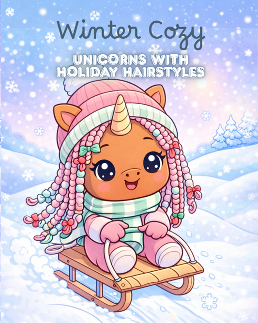 Cozy Winter Unicorns Coloring Book