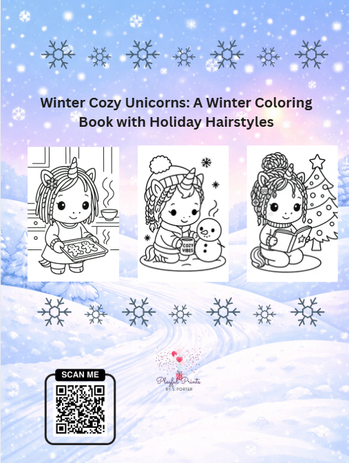 Cozy Winter Unicorns Coloring Book