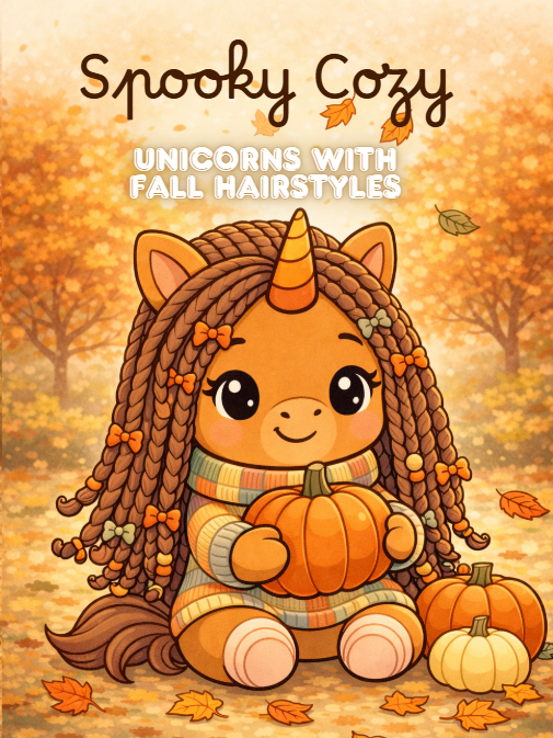 Spooky Cozy Unicorns Coloring Book