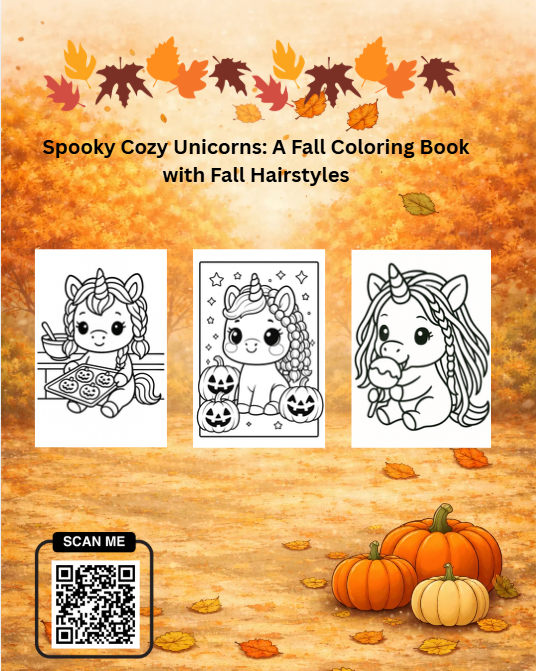 Spooky Cozy Unicorns Coloring Book