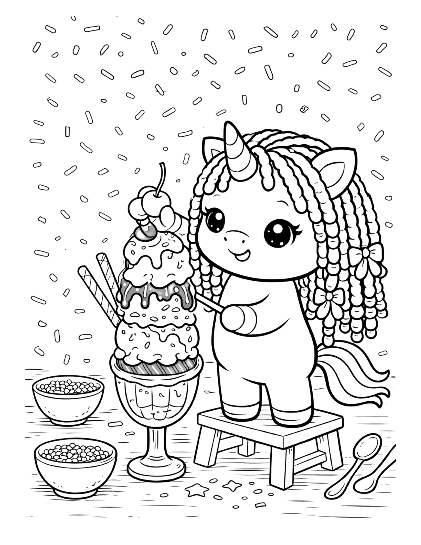 Summer Unicorn Coloring Pages Printable (45 Pages, Ages 4–6, Instant Download)
